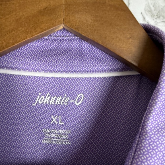 Johnnie-O TPC SUMMERLIN Light Purple Geo Print Performance Golf Polo Mens XL - Picture 4 of 7